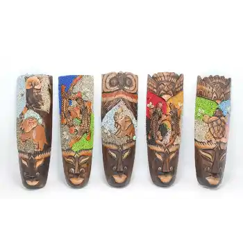 Ahşap Duvara Asmalı Kumlu Mask 30 Cm 3Galıleo-8