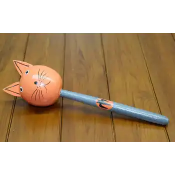 Ahşap Kedili Marakas Tekli Polos:28