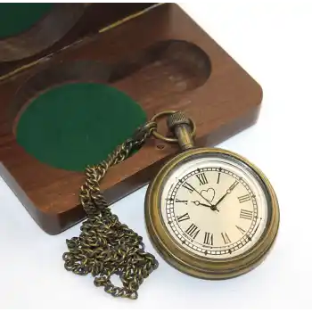 Ahşap Kutulu Pirinç Köstekli Saat Ksk2054