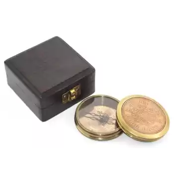 Ahşap Kutulu Pirinç Pusula Ksk3018