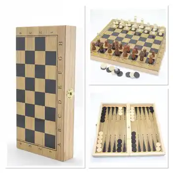 Ahşap Satranç ve Tavla Seti Alk4244