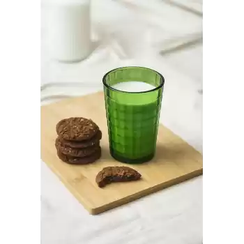 Allegra Koyu Yeşil Akrilik Bardak | 400 ml Su, Meşrubat, Sunum ve Kahve Yanı İçin | Cam Değildir | Kırılmaya Dayanıklı Tekli