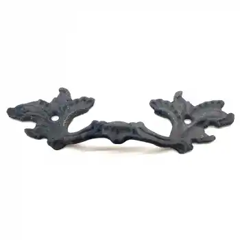 Antika Tarz Dekoratif Pirinç Çiçek Kapı Kulbu - 30x110 mm, Oksit