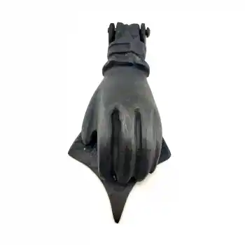 Antika Tarz Dekoratif Pirinç El Kapı Tokmağı, Taktak - 167x75 mm, Oksit