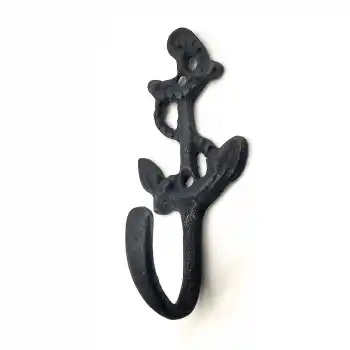 Antika Tarz Dekoratif Pirinç Halatlı, Çapa, Denizci, Gemici Askı - 95x42mm, Oksit