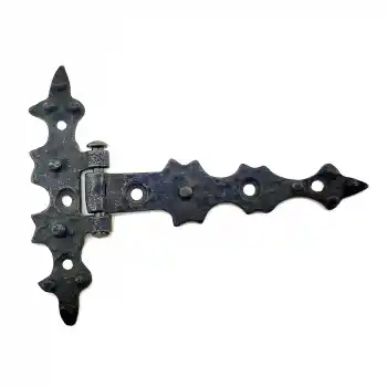 Antika Tarz Dekoratif Pirinç Yıldız Kuyruklu Menteşe - 85x110 mm, Oksit
