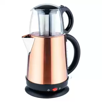AWOX DEMGLASS  BRONZ ÇELİK GÖVDE=1.7LT  +  CAM DEMLİK=1.2LT  ELEKTRİKLİ ÇAY MAKİNESİ ÇAYCI  2100W (5069)