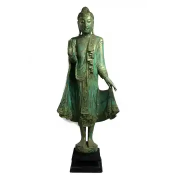 Ayakta Duran Ahşap Buda Figürü Kl 83