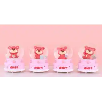 Ayıcıklı Işıklı Kar Küresi 7 Cm Alk3102