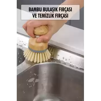 Bambu Bulaşık Temizlik Fırçası & Mutfak Banyo Temizlik Fırçası