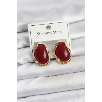 Beyaz Damla Model Pirinç Vintage Kadın Küpe