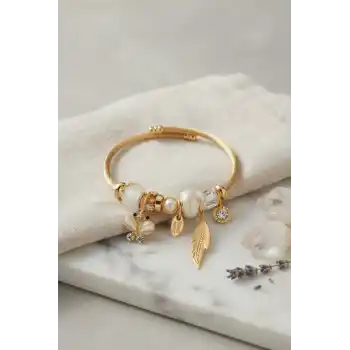 Beyaz Kelebek Model Charmlı Bileklik