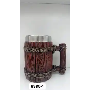 Büyük Boy Halatli Çelik Kupa Bardak Kod 8395