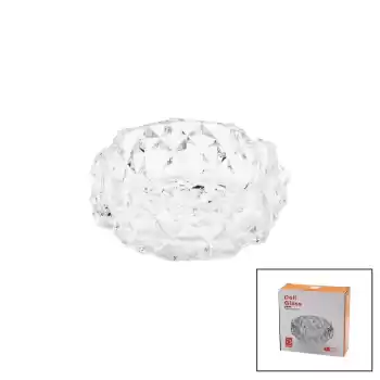 BÜYÜK CAM - DIAMOND KRİSTAL ŞEKİL YUVARLAK KÜLLÜK ÇAP: 12.8CM - D: 5.2CM (5069)