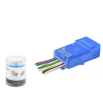 Cat6 Ez Rj45 Konnektör - 100 Adet Mavi / Özel Plastik Kutulu ND2404