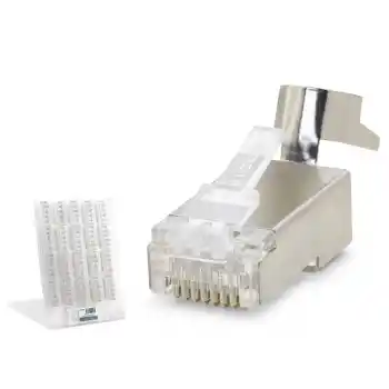 Cat7 Ez Rj45 Metal A Kalite Konnektör 100 Adet Plastik Kutu - Silver ND2426