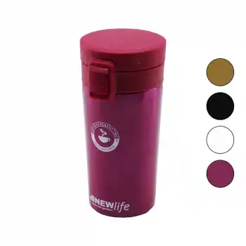 ÇELİK=18-8 METAL TERMOS KUPA BARDAK 300ML FİLTRELİ KULPSUZ BAS-AÇ KİLİTLİ KAPAK (5069)