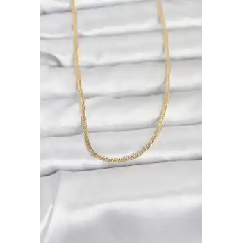 CM 14K Gold Renk Dolgun Zincir Model 60 cm Kadın Kolye