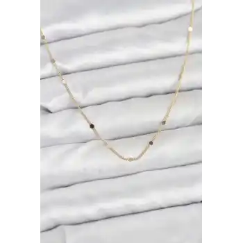 CM 14K Gold Renk Ezme Pul Model 60 cm Kadın Kolye