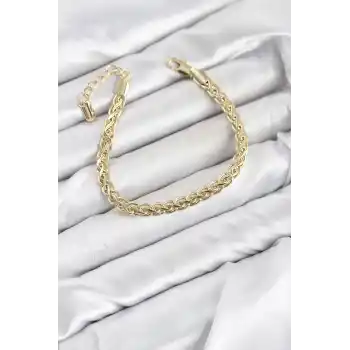 CM Singapur Zincir Model Gold Renk Pirinç Kadın Bileklik