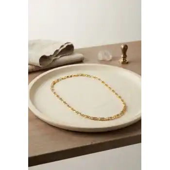CM Yay Model Gold Renk 50 cm Kadın Kolye