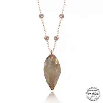 Crystal Taşlı Rose Top Zincir Gümüş Kadın Kolye