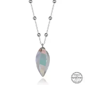 Crystal Taşlı Top Zincir Gümüş Kadın Kolye