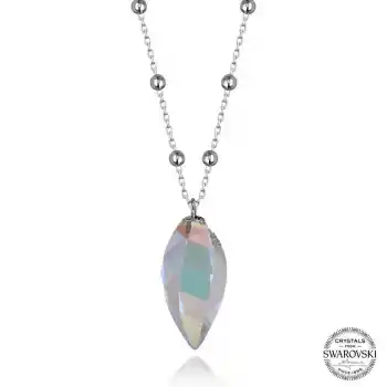 Crystal Taşlı Top Zincir Gümüş Kadın Kolye