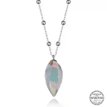 Crystal Taşlı Top Zincir Gümüş Kadın Kolye