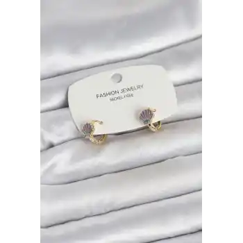 Deniz Kabuğu Model Gold Pirinç Çocuk Küpe