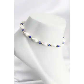 Deniz Kabuğu Model Nazar Boncuk Detaylı Halhal