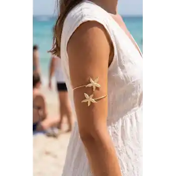 Deniz Yıldızı Model Gold Renk Bohem Pazu Bileklik