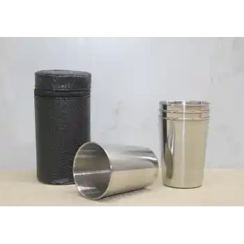 Deri Kılıflı 4Lü Shot Bardak Alk3926