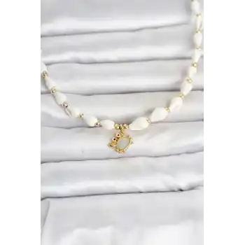 Doğal Deniz Kabuğu Dizili Yengeç Model Kolye