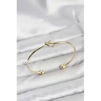 Düğüm Model Pirinç Gold Renk Kadın Bileklik