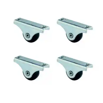 Furç Sabit Teker - 20MM - Siyah HKS226 - 4 Adet