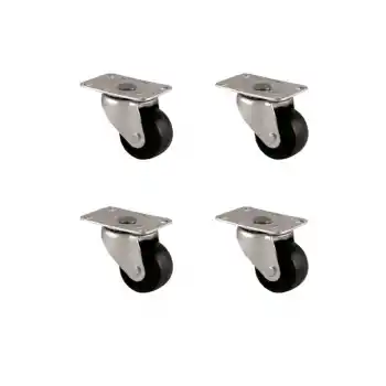 Furç Tablalı Bilyalı Teker - 28MM - Siyah HKS232 - 4 Adet