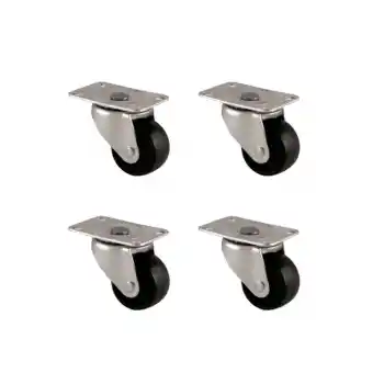Furç Tablalı Bilyalı Teker - 38MM - Siyah HKS234 - 4 Adet