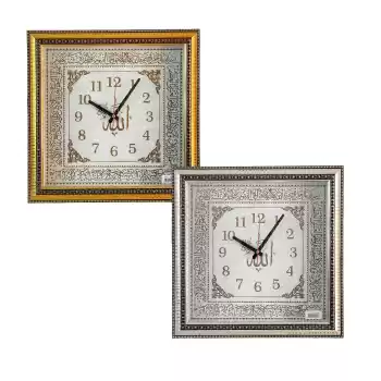 GALAXY VF-01 KARE SİMLİ YALDIZLI ALLAH KADRAN DUVAR SAATİ 40X40CM (5069)