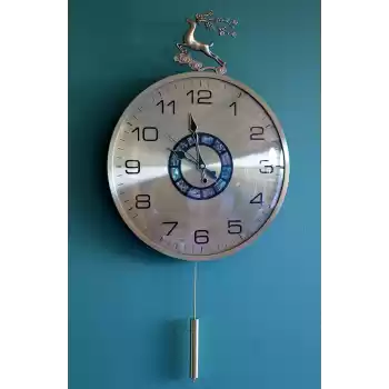 Geyikli Duvar Saati Sarkaçlı Alk1585