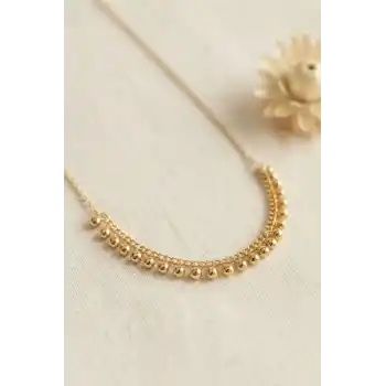 Gold Pirinç Topçuk Model Kadın Kolye