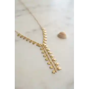 Gold Pirinç Yıldız Model Kadın Kolye