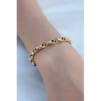 Gold Renk Çelik Zincir Kadın Bileklik