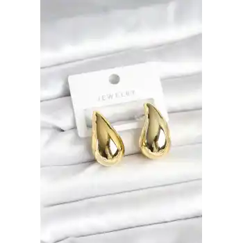 Gold Renk Damla Küpe 30 mm