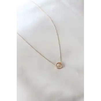 Gold Renk Minimal Kalp Figür Kadın Kolye