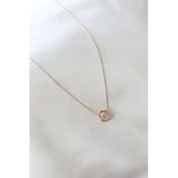 Gold Renk Minimal Kalp Figür Kadın Kolye