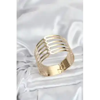 Gold Renk Pirinç Kaburga Model Kadın Bileklik
