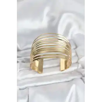 Gold Renk Pirinç Kaburga Model Kadın Bileklik