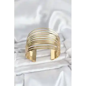 Gold Renk Pirinç Kaburga Model Kadın Bileklik