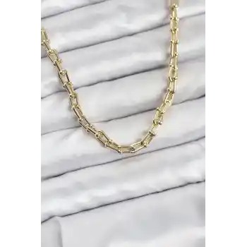 Gold Renk Pirinç Tifani Model Kadın Kolye